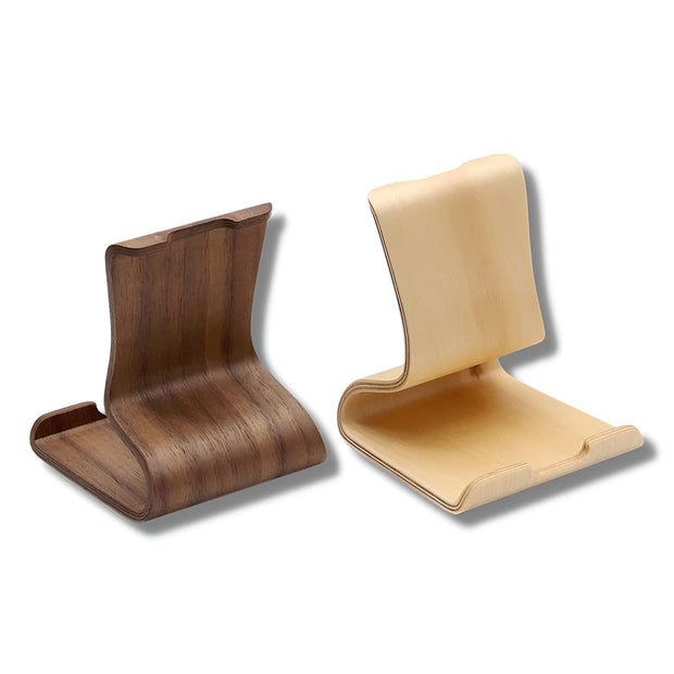 Support Telephone en Bois incurvé