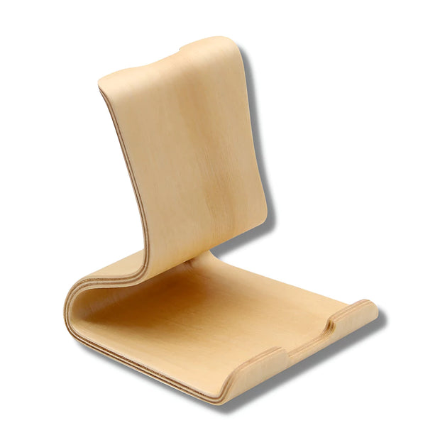 Support Telephone en Bois incurvé bouleau blanc