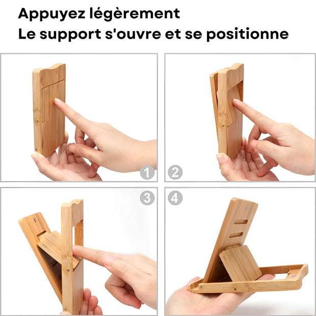 Support Telephone en Bois Pliable