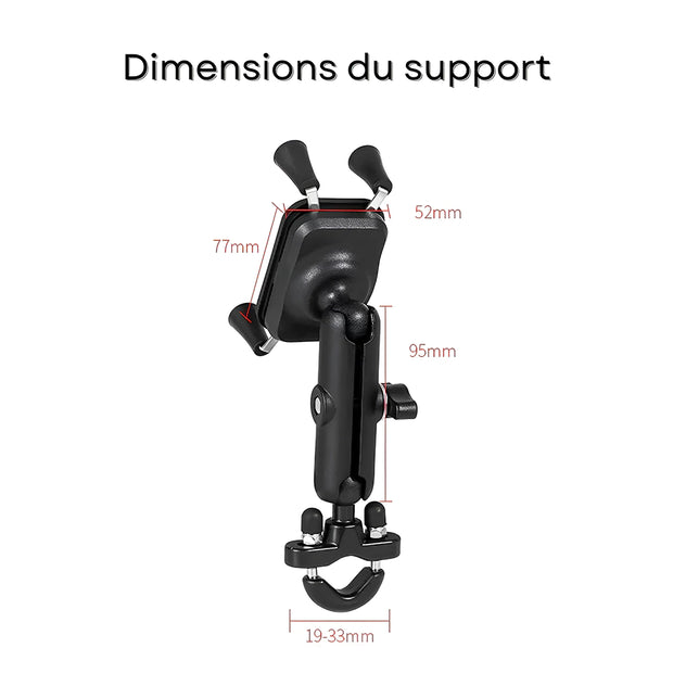 Support Telephone Guidon Moto 4 pattes