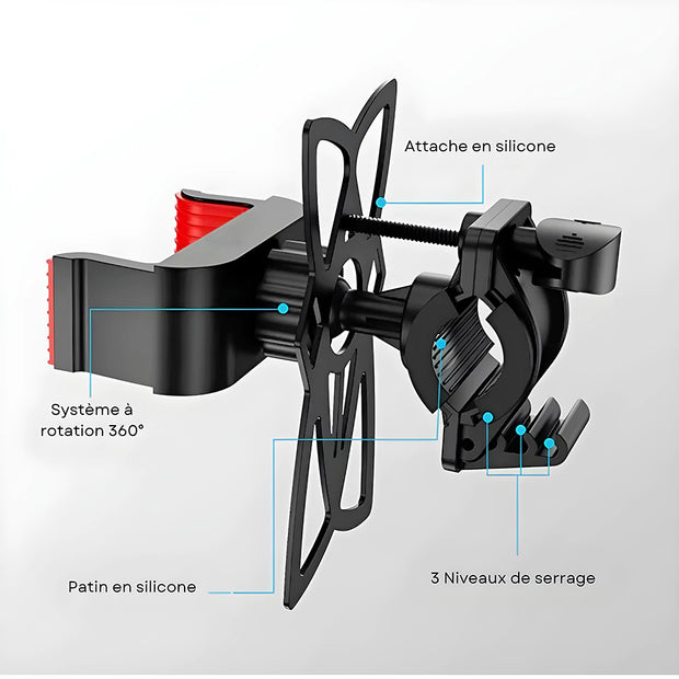 Support Telephone Guidon Moto Antidérapant
