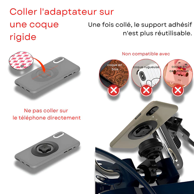 Support Telephone Guidon Moto Anti Vibration