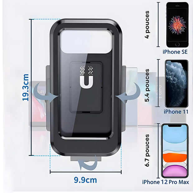 Support Téléphone Moto Étanche