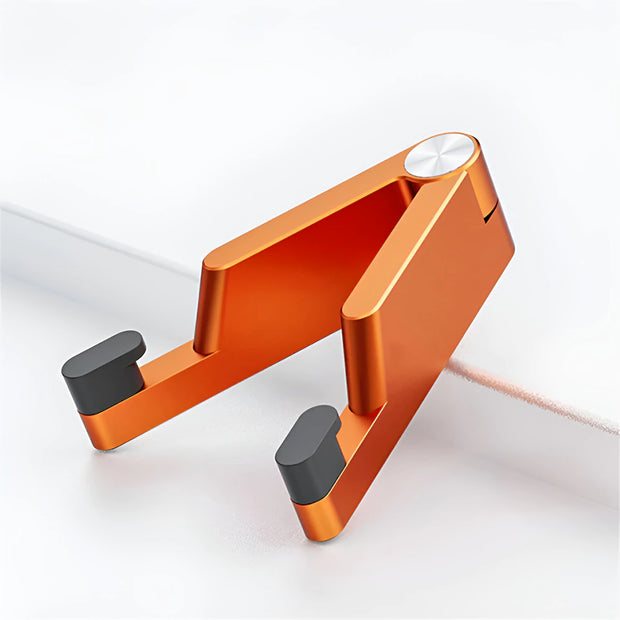 Support telephone pliable V aluminium Orange
