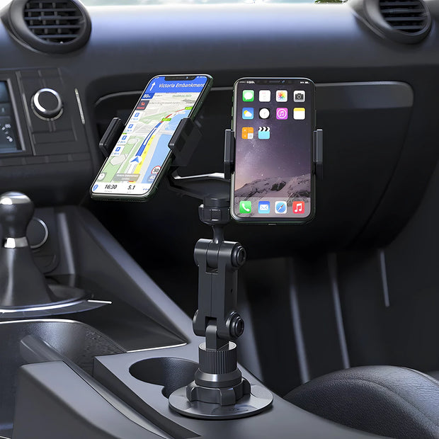 Support Telephone Porte-Gobelet Double Pince