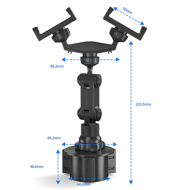 Support Telephone Porte-Gobelet Double Pince