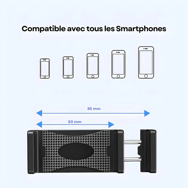 Support Telephone Porte-Gobelet Double Pince
