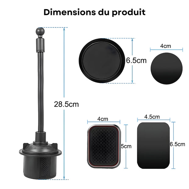 Support Telephone Porte Gobelet Magnétique