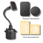 Support Telephone Porte Gobelet Magnétique Rouge