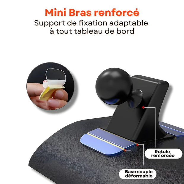 Support telephone Tableau de Bord avec Système de Verrouillage