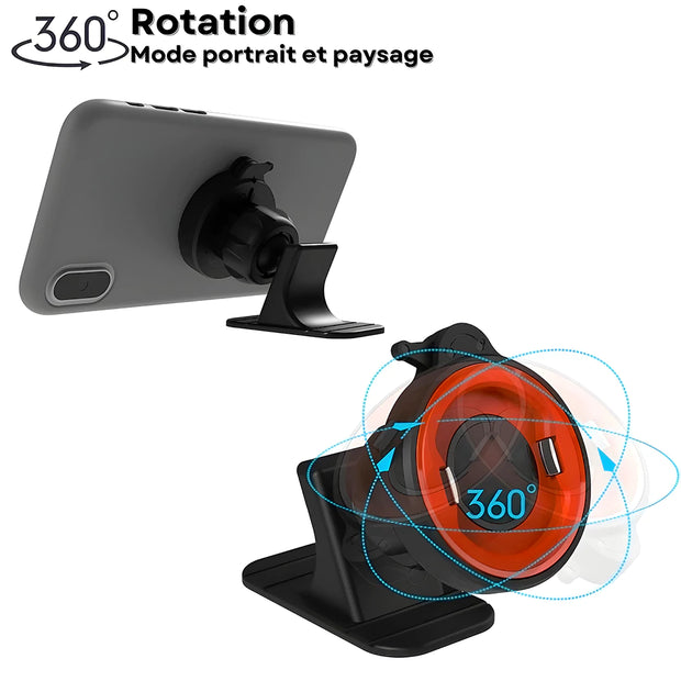 Support telephone Tableau de Bord avec Système de Verrouillage