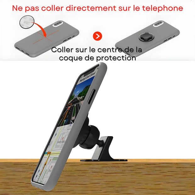 Support telephone Tableau de Bord avec Système de Verrouillage