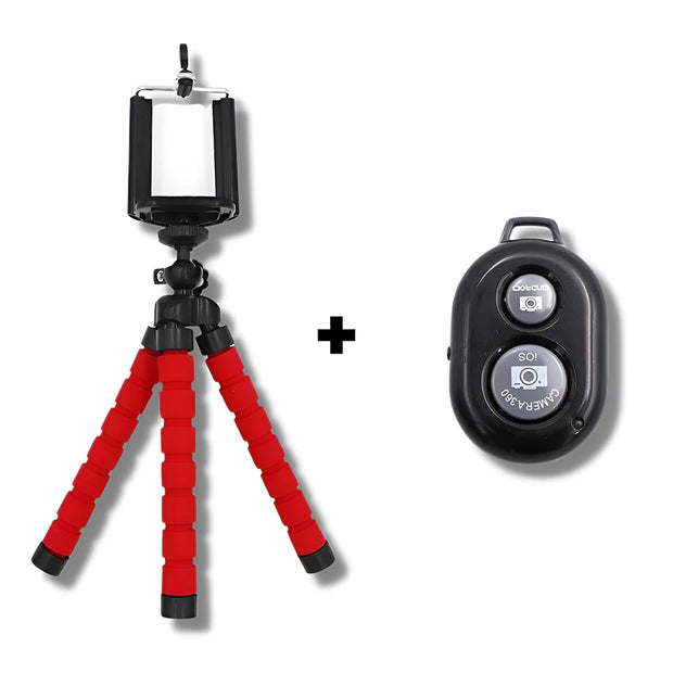 Support Telephone Trepied Bluetooth Rouge