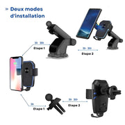 Support Telephone Voiture Chargeur Ventouse