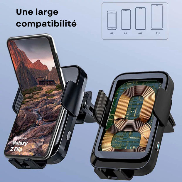 Support Telephone Voiture Grille Aeration Chargeur induction