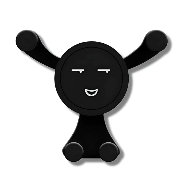 Support Telephone Voiture Grille Aeration Smiley Noir