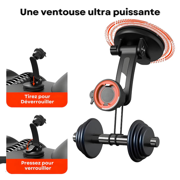Support Telephone Voiture Pare Brise Verrouillage à Rotation
