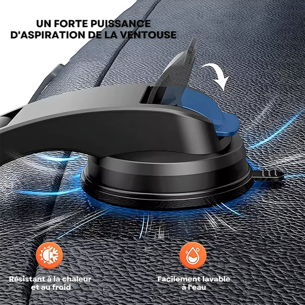 Support Telephone Voiture Ventouse Double pince