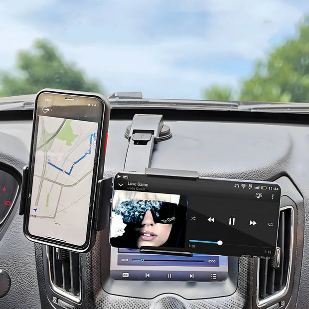 Support Telephone Voiture Ventouse Double pince