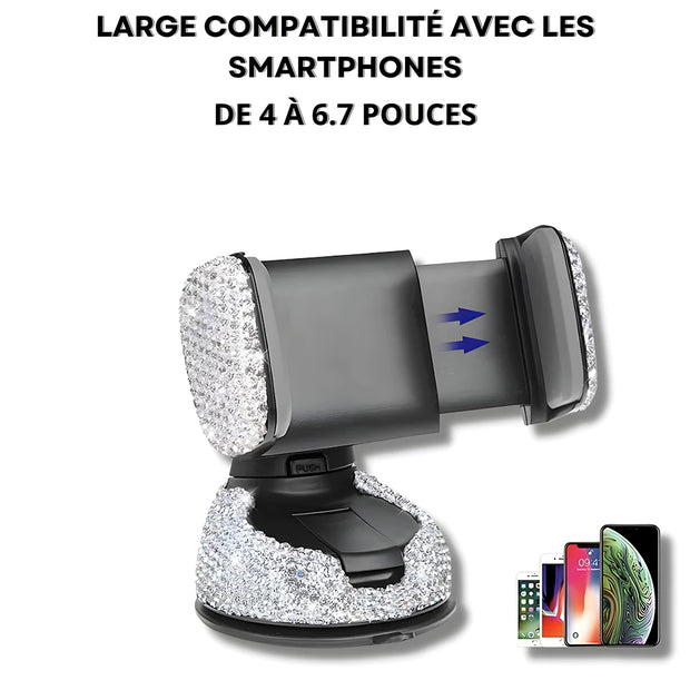 Support Telephone Voiture Ventouse Strass