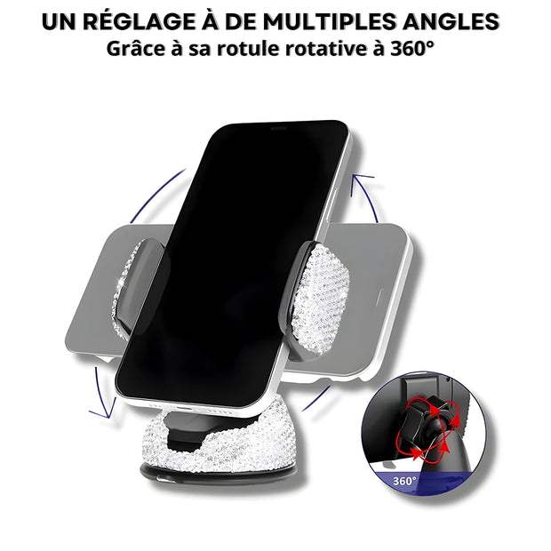 Support Telephone Voiture Ventouse Strass